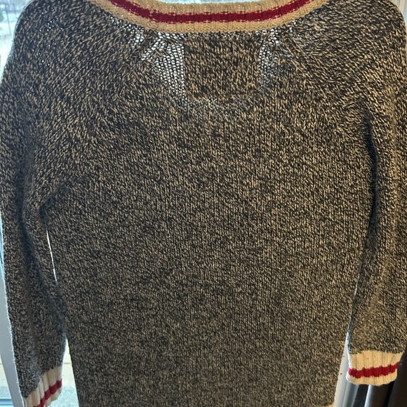 Roots Grey Marled Knit Cardigan with Red Stripe Detail - Picture 4 of 12